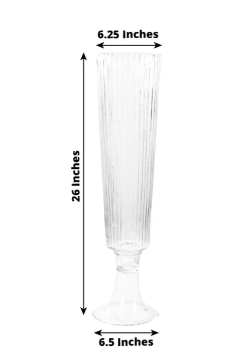 Tall, Raised, 26" Glass Trumpet Statement Centerpieces